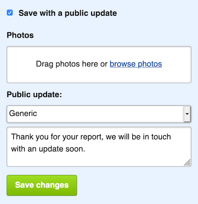 Use a template to make public updates faster
