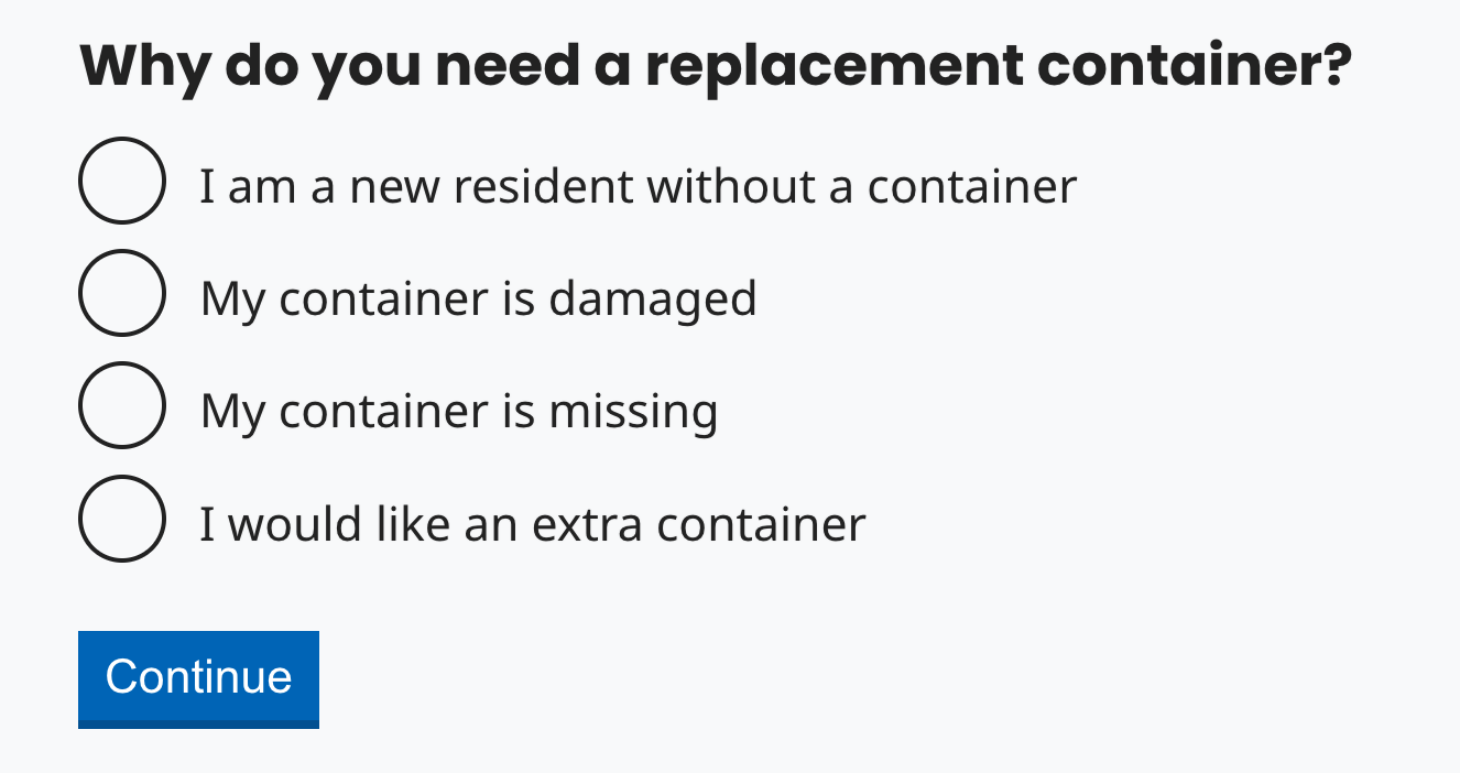 Reasons for new container request